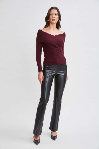 Women Cross Shoulder Cashmere Merino Sweater  | Elie Tahari
