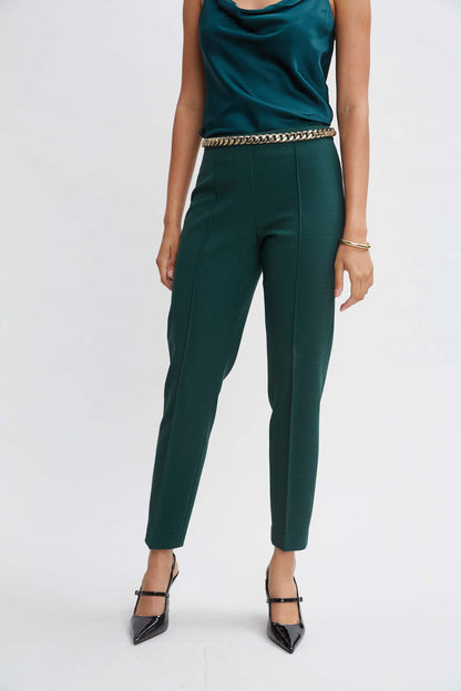 Women Pintuck Slim Pant Forest Green | Elie Tahari