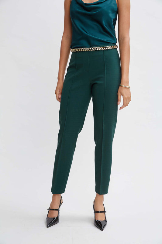 Women Pintuck Slim Pant Forest Green | Elie Tahari