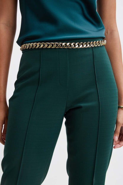 Women Pintuck Slim Pant Forest Green | Elie Tahari
