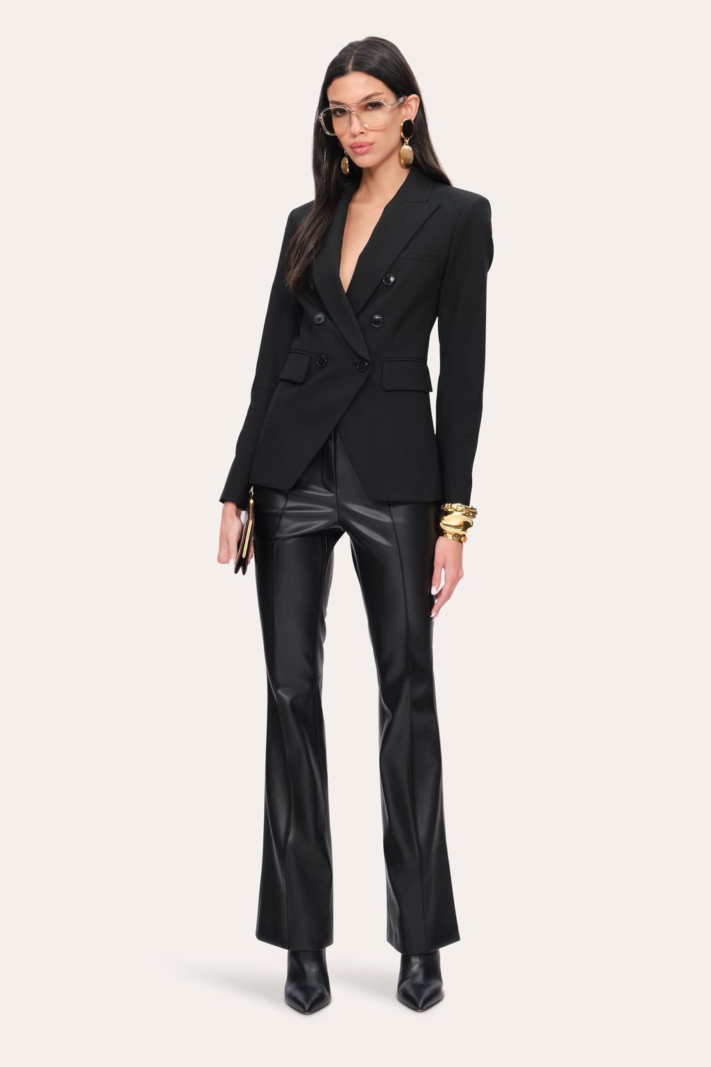 Women Double Breasted Blazer Black | Elie Tahari