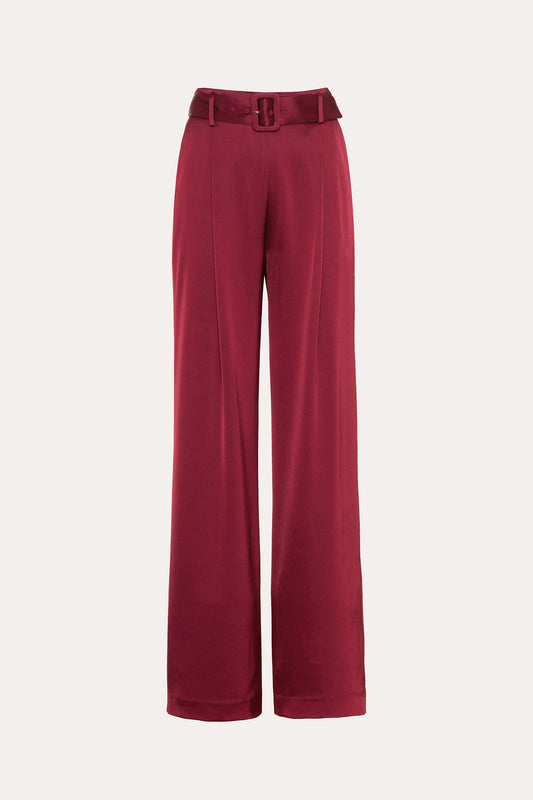 Women Satin Belted Pant Sangria | Elie Tahari