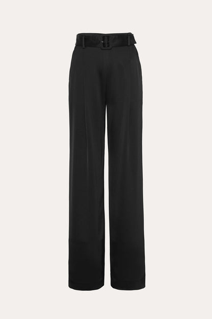Women Satin Belted Pant Black | Elie Tahari