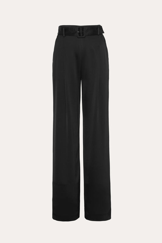 Women Satin Belted Pant Black | Elie Tahari