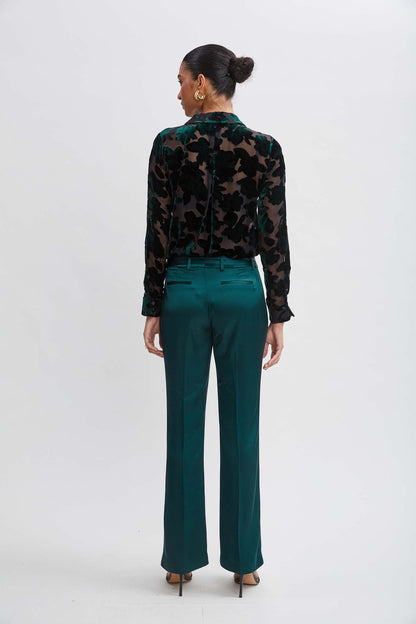 Women Satin Fit & Flare Sash Pant  | Elie Tahari