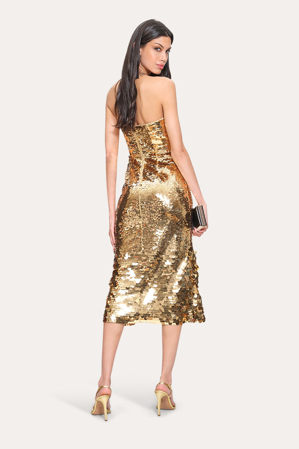 Women Graduated Sequin Dress Gold | Elie Tahari