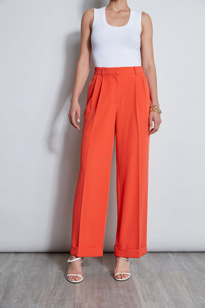 Women Pleated Cuffed Pant  | Elie Tahari
