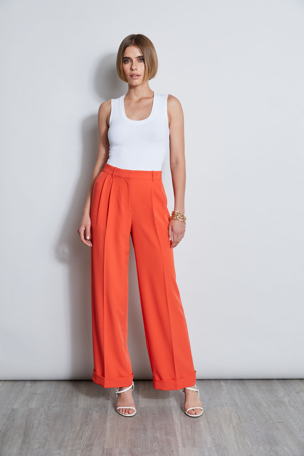 Women Pleated Cuffed Pant  | Elie Tahari