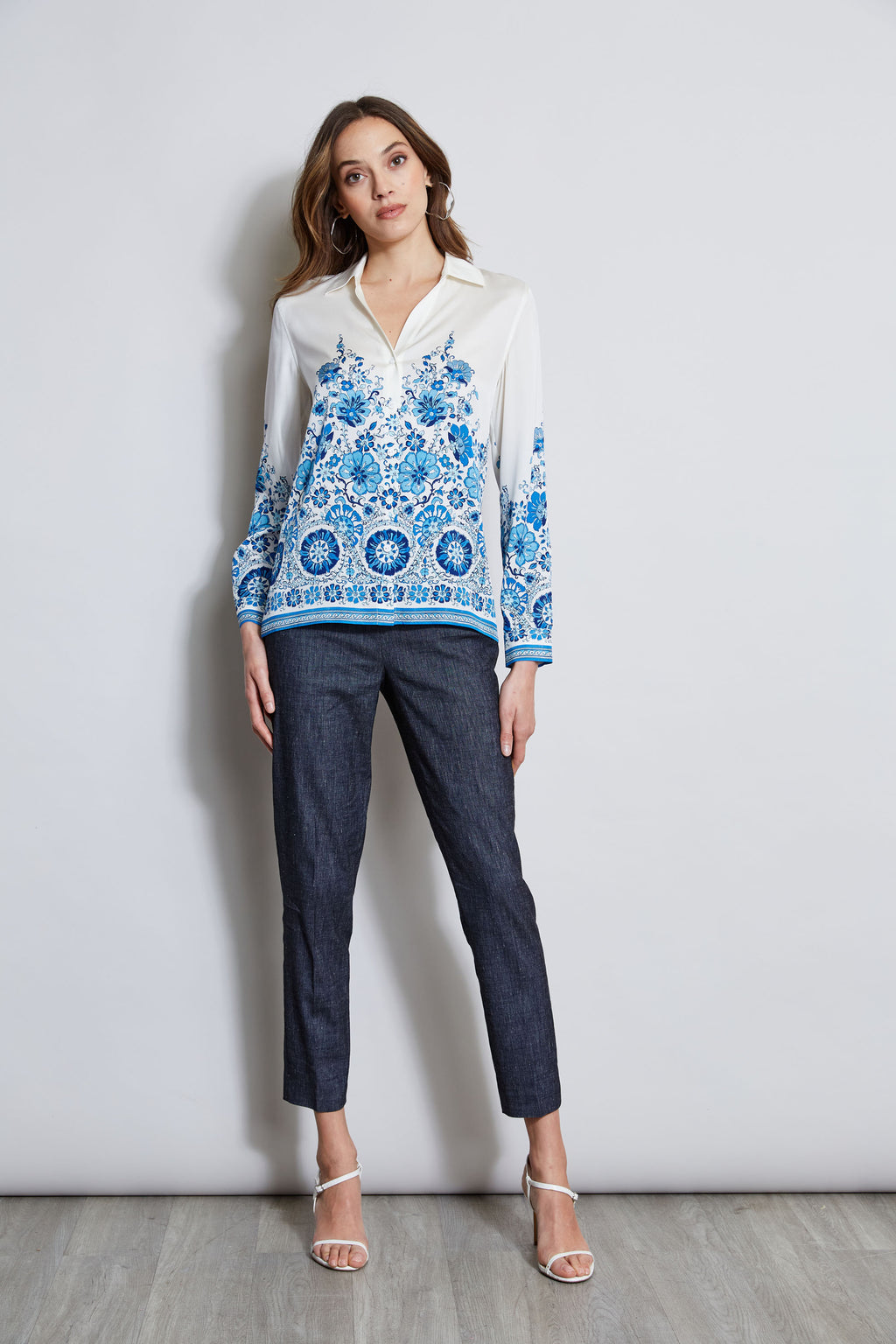 Women Silk Cascade Garden Shirt  | Elie Tahari