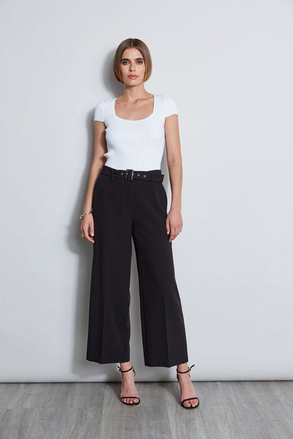 Women Short Sleeve Rib Sweater  | Elie Tahari