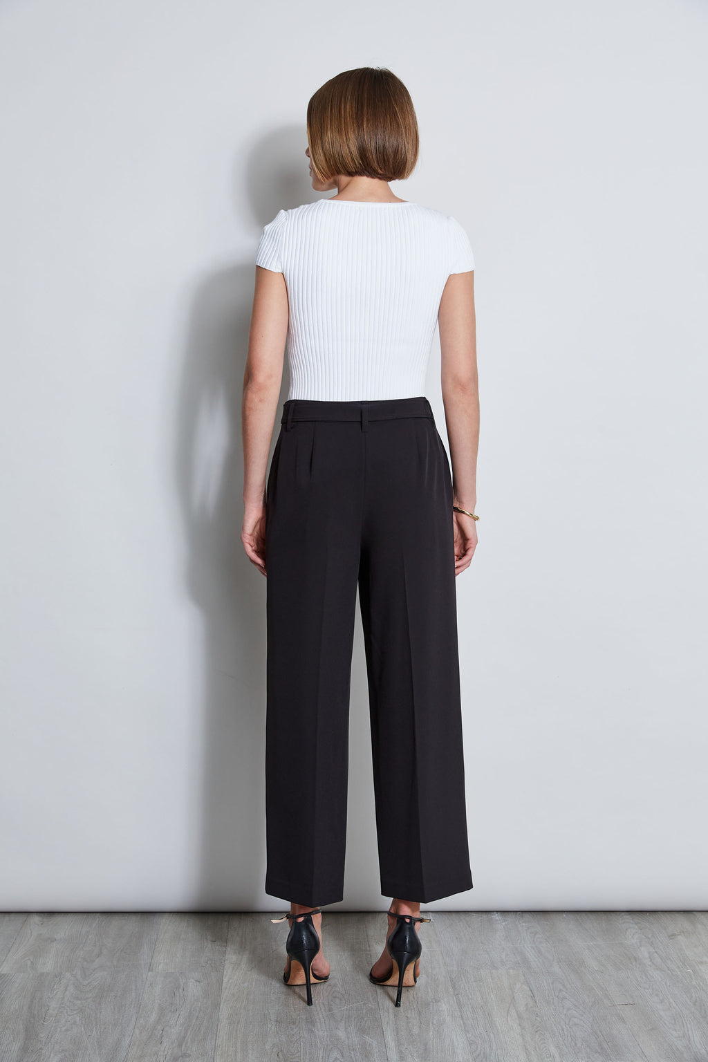 Women Short Sleeve Rib Sweater  | Elie Tahari