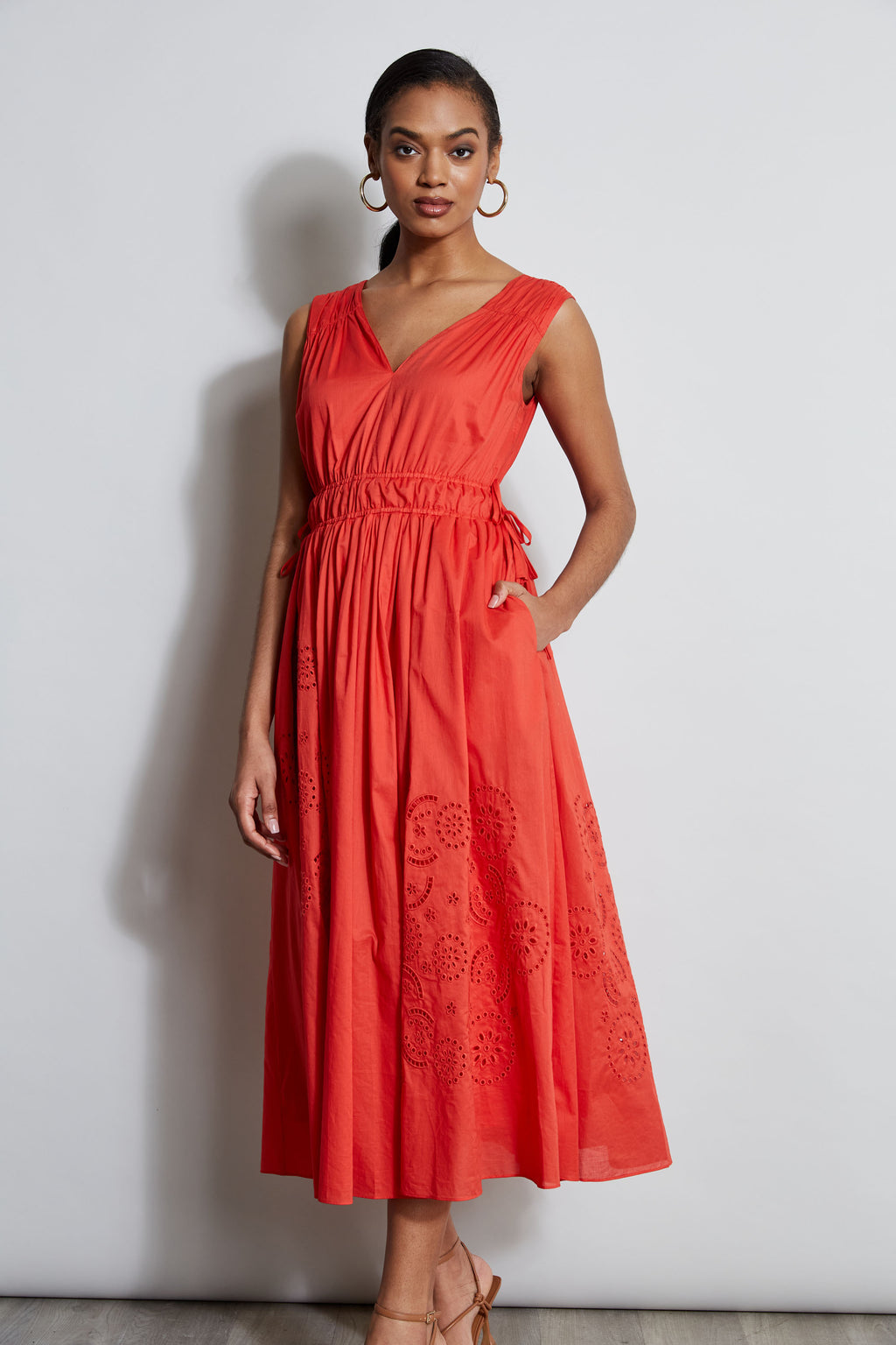 Women Embroidered Midi Dress Jupiter Glow | Elie Tahari