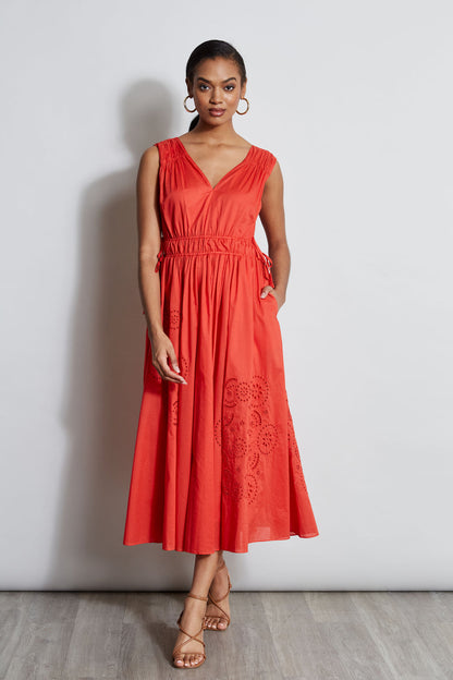Women Embroidered Midi Dress Jupiter Glow | Elie Tahari