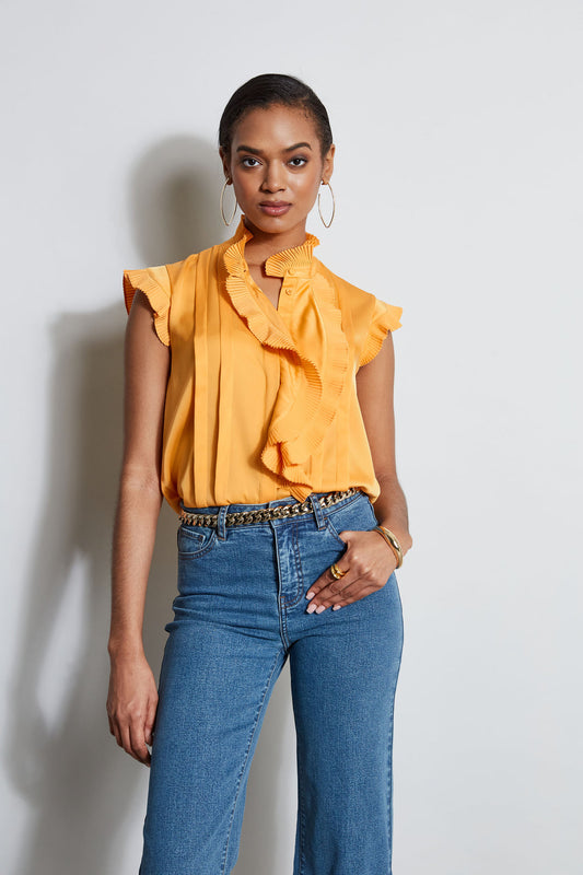 Women Silk Cascade Ruffle Shirt  | Elie Tahari