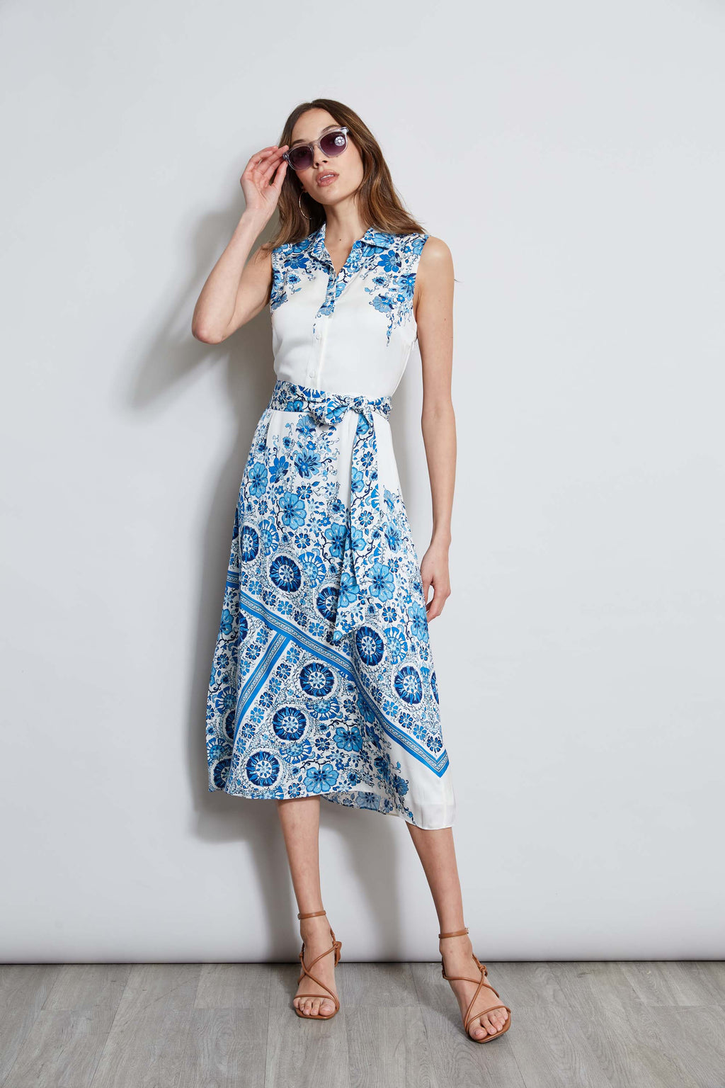 Women Silk Cascade Garden Shirt Dress Cascade Garden Print | Elie Tahari