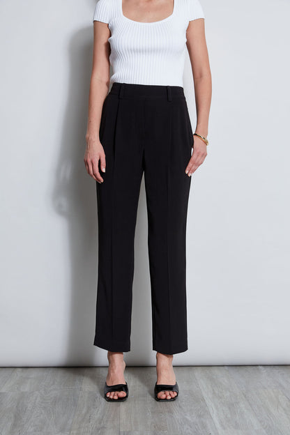 Women Pleated Straight Leg Pull On Pant  | Elie Tahari