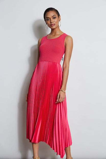 Women Pleated Midi Dress Island Pink | Elie Tahari