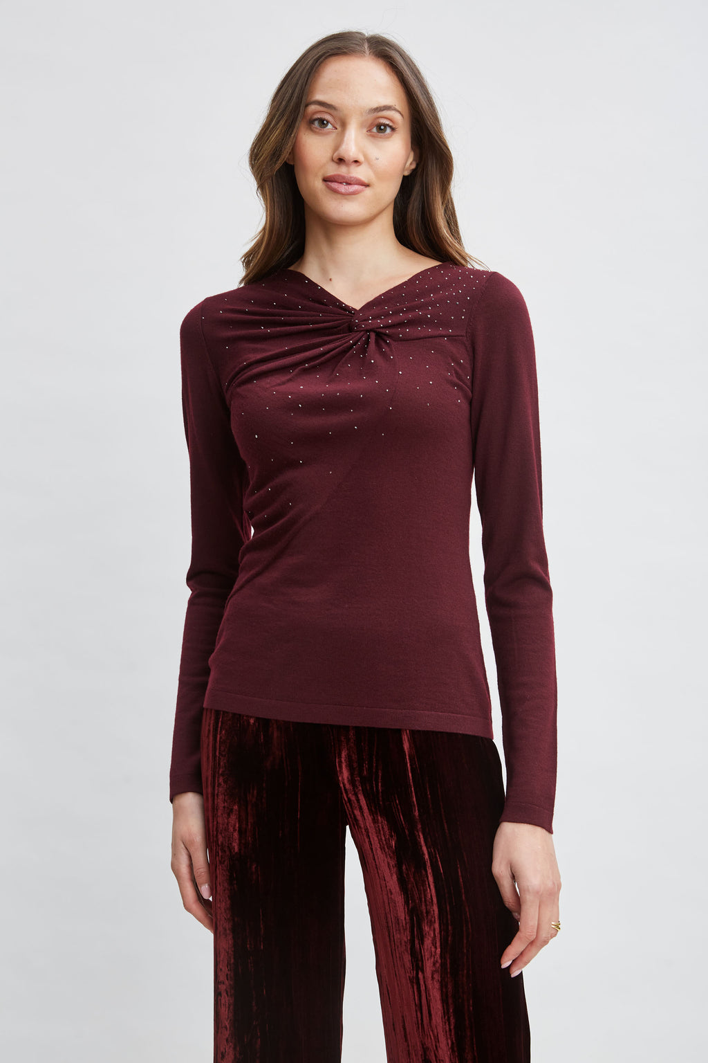 Women Crystal Knot Wool Sweater  | Elie Tahari