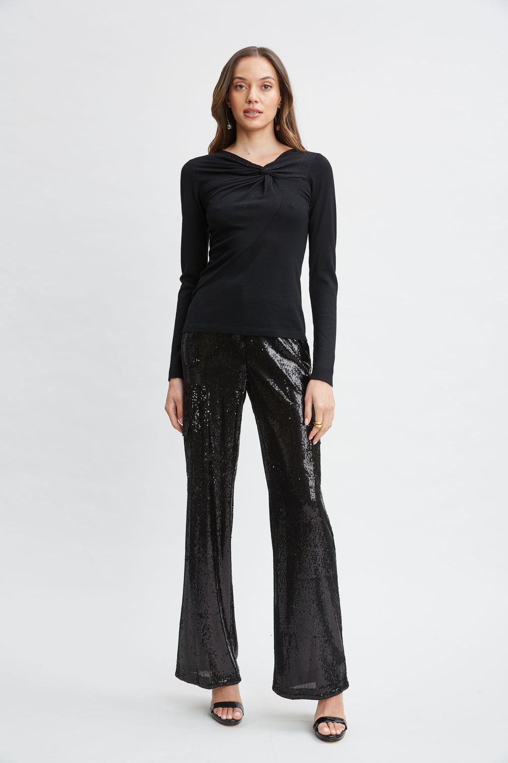 Women Crystal Knot Wool Sweater Black | Elie Tahari