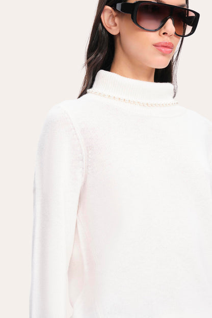 Women Pearl Cash-Wool Sweater  | Elie Tahari