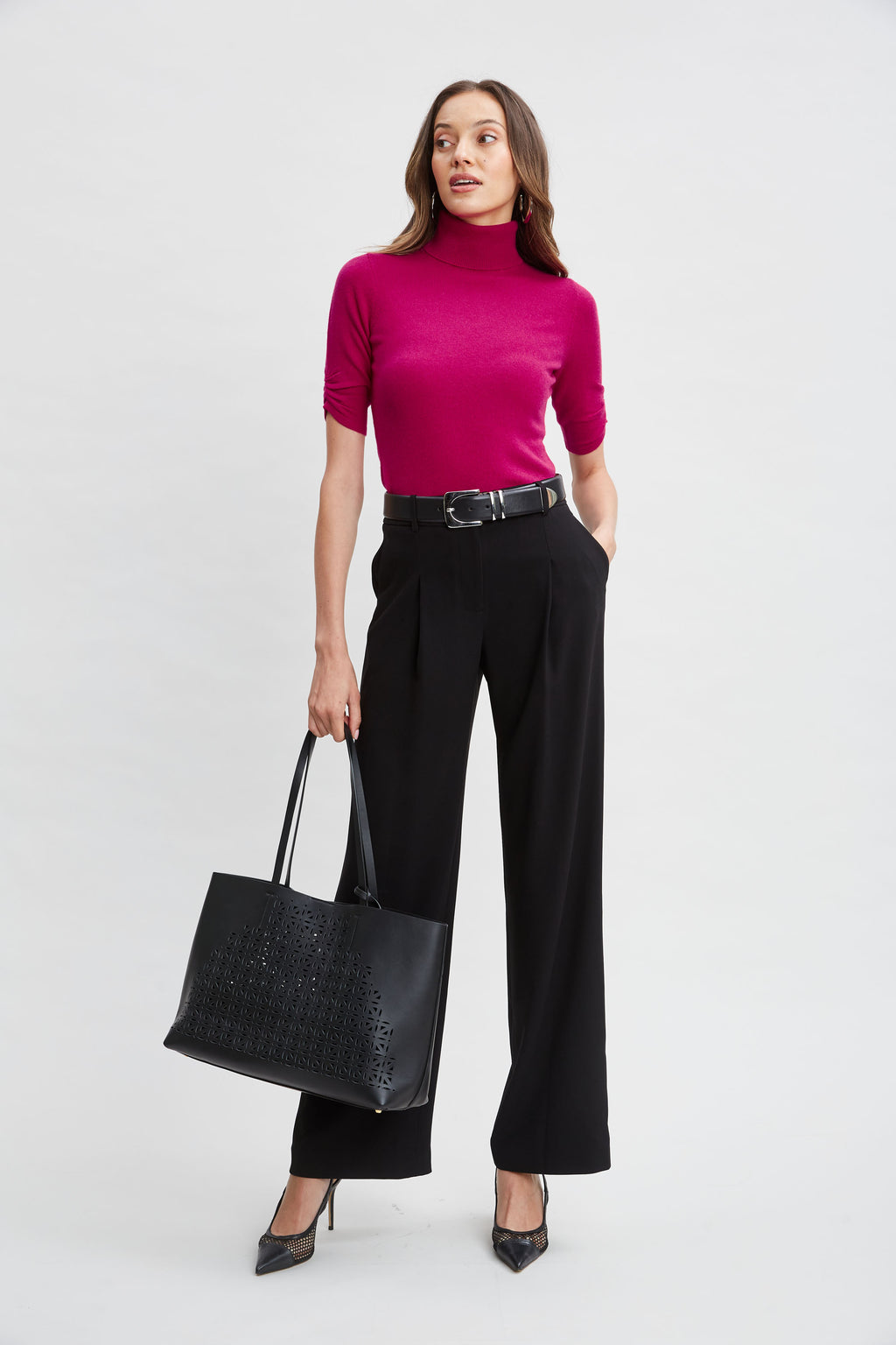 Women Short Sleeve Cashmere Wool Sweater  | Elie Tahari
