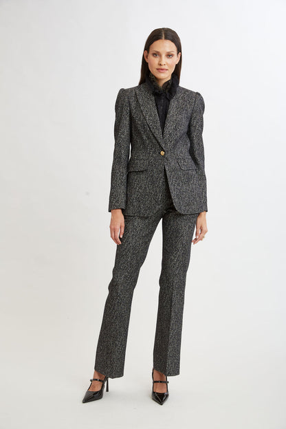 Women Metallic Tweed Blazer  | Elie Tahari