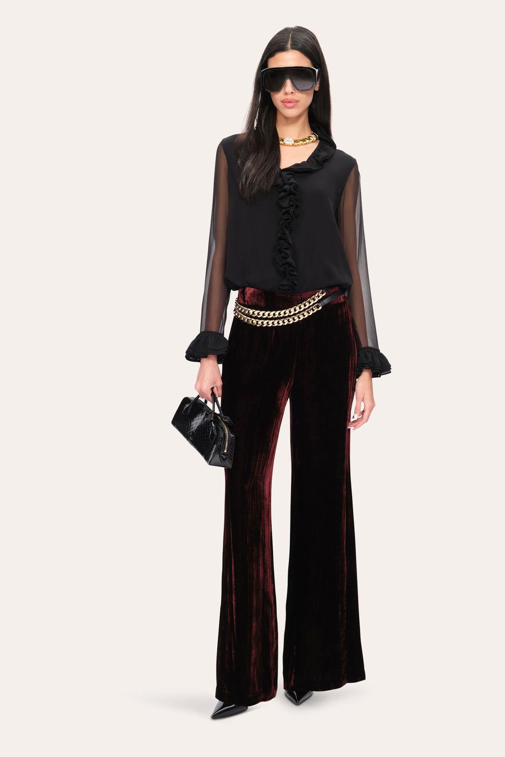 Women Velvet Fluid Pant  | Elie Tahari