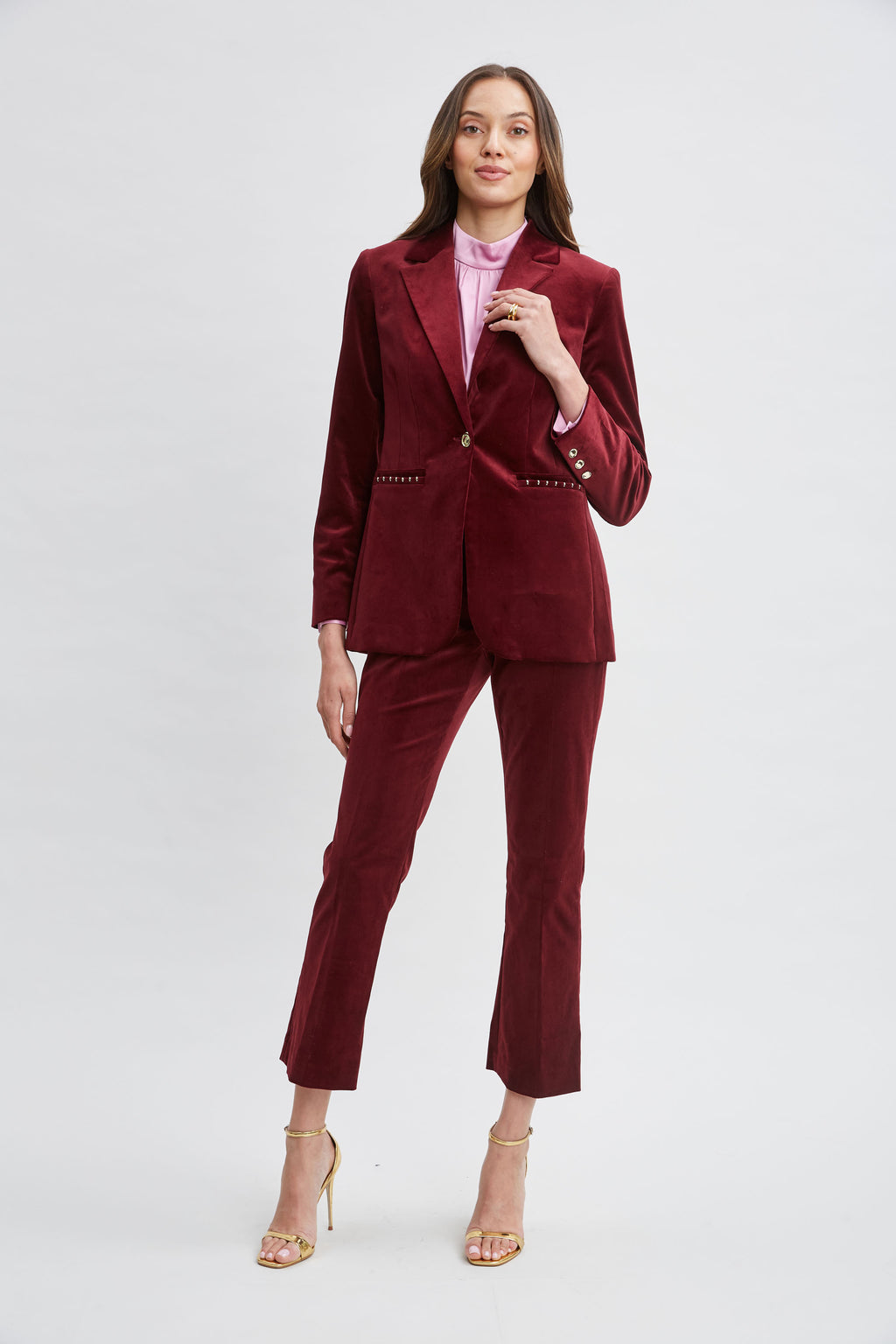 Women Single Button Velvet Blazer  | Elie Tahari