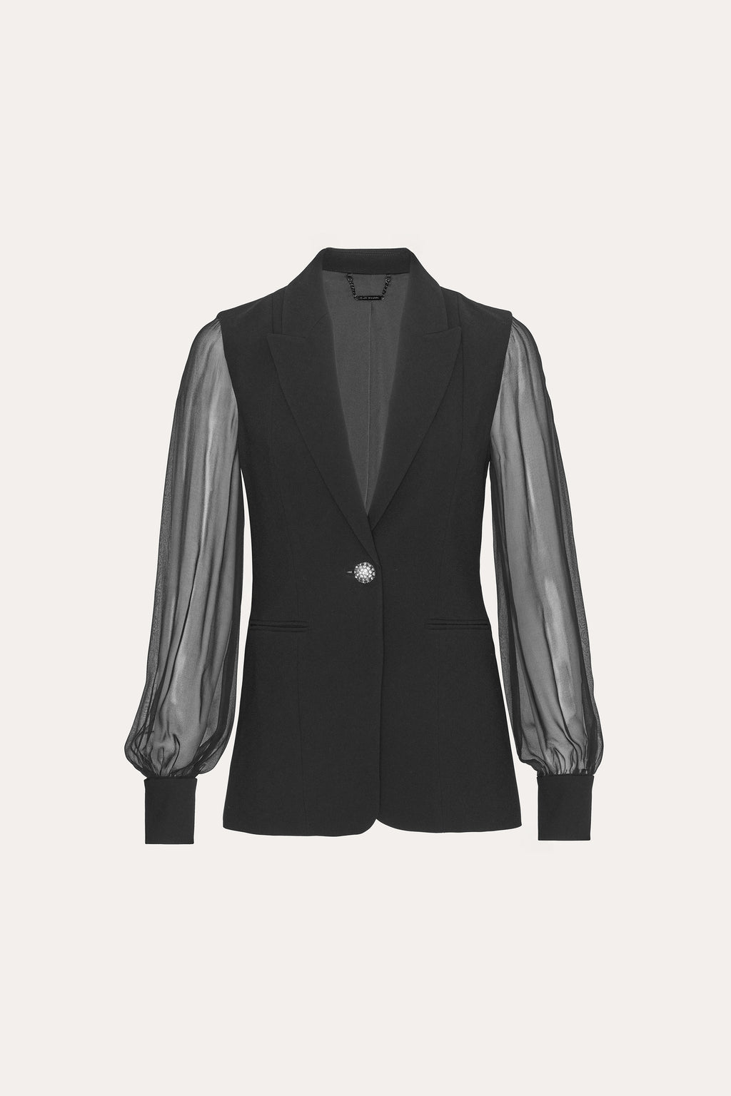 Women Chiffon Sleeve Blazer Black | Elie Tahari