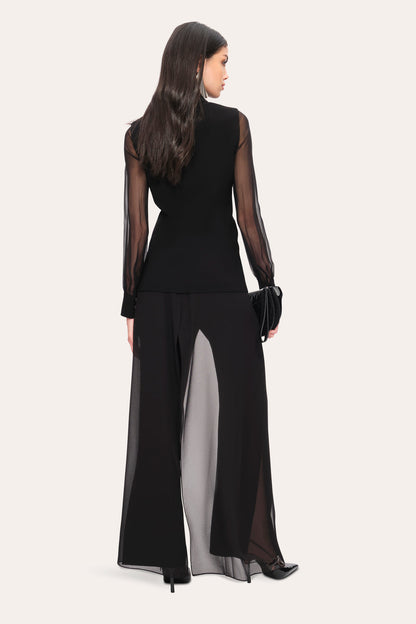 Women Chiffon Sleeve Blazer Black | Elie Tahari