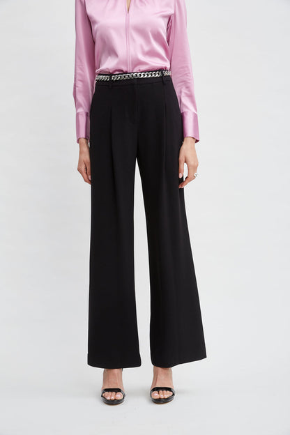 Women Pleated Crepe Pant  | Elie Tahari