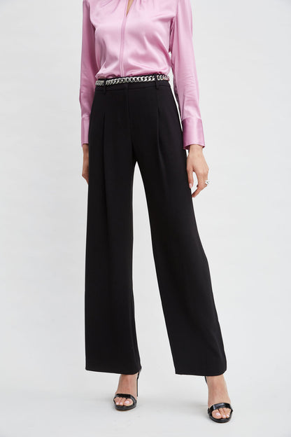 Women Pleated Crepe Pant  | Elie Tahari