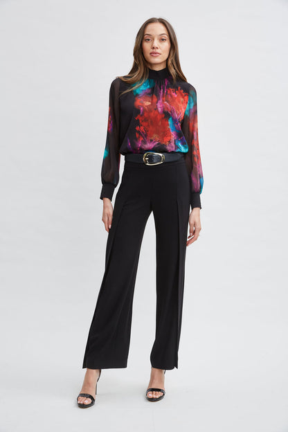 Women Mock Neck Studio Floral Shirt  | Elie Tahari