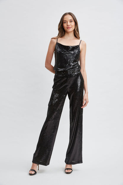 Women Pave Sequin Cami Black | Elie Tahari