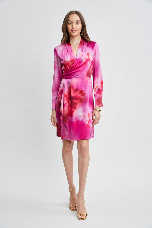 Women Venetian Glass Mock Wrap Dress Multi | Elie Tahari