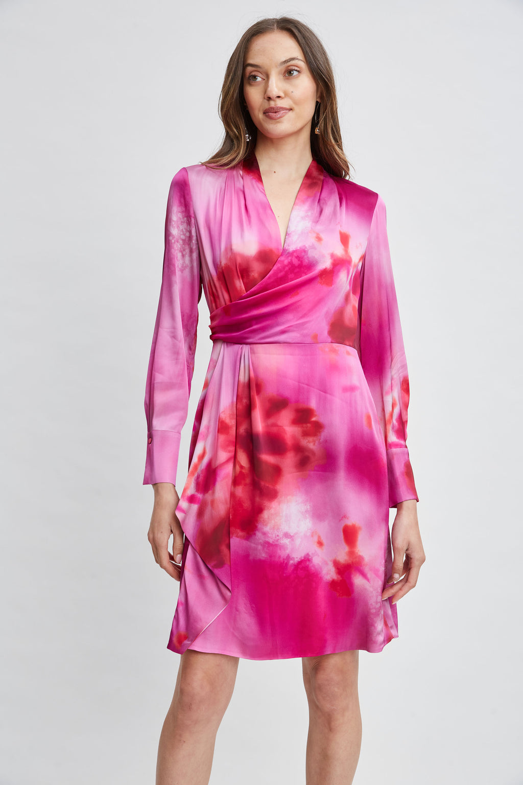 Women Venetian Glass Mock Wrap Dress Multi | Elie Tahari