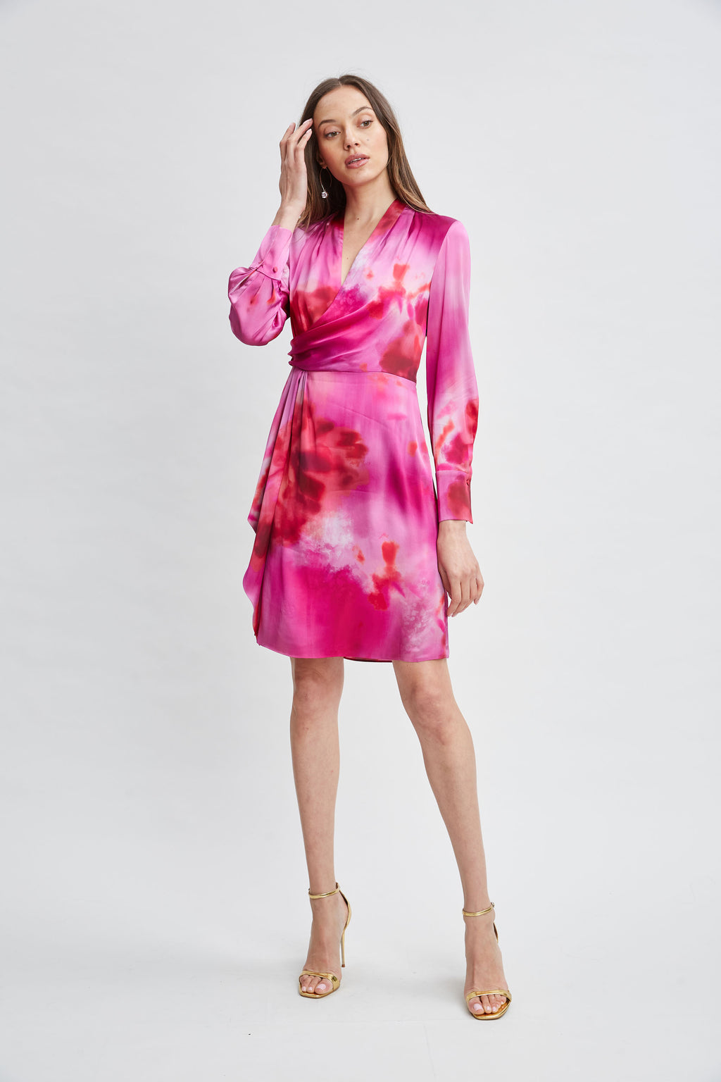Women Venetian Glass Mock Wrap Dress Multi | Elie Tahari