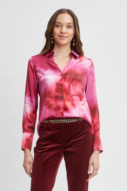 Women Silk Venetian Glass Shirt  | Elie Tahari