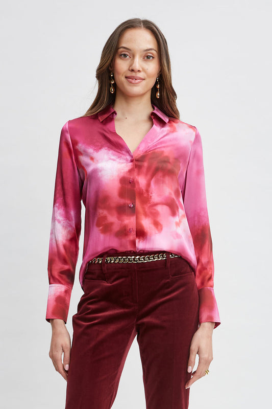 Women Silk Venetian Glass Shirt  | Elie Tahari