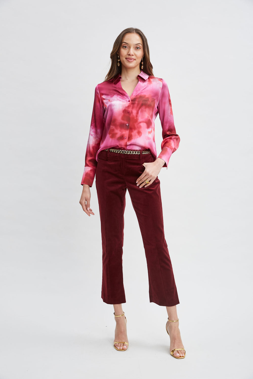 Women Silk Venetian Glass Shirt  | Elie Tahari