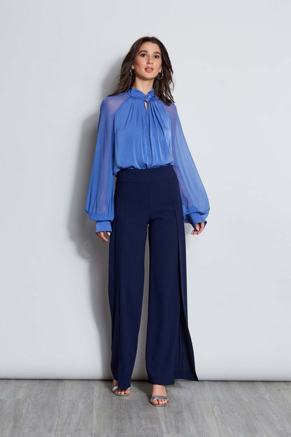 Women Silk Twist Keyhole Shirt  | Elie Tahari