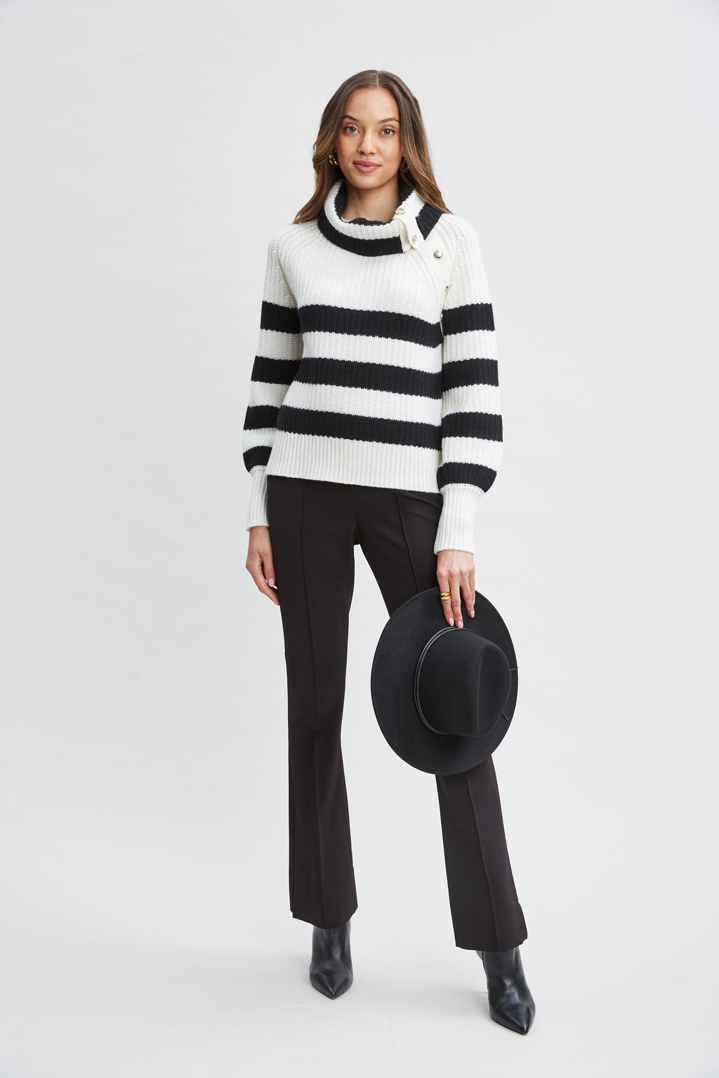 Women Cashmere Stripe Sweater  | Elie Tahari