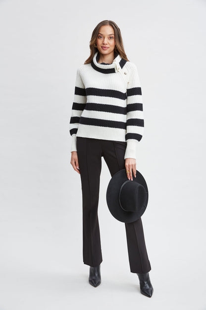 Women Cashmere Stripe Sweater  | Elie Tahari