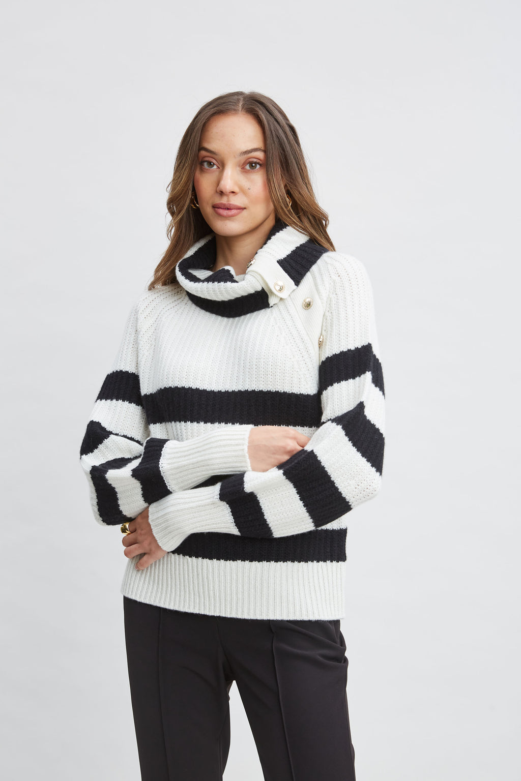 Women Cashmere Stripe Sweater  | Elie Tahari