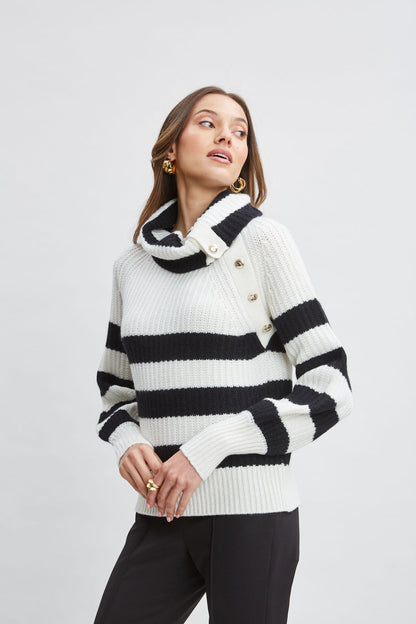 Women Cashmere Stripe Sweater  | Elie Tahari