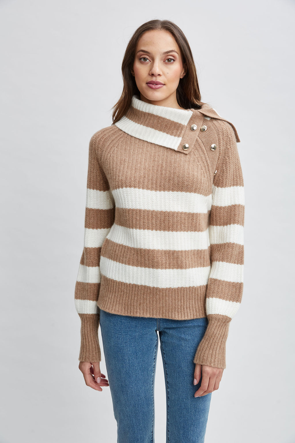 Women Cashmere Stripe Sweater  | Elie Tahari