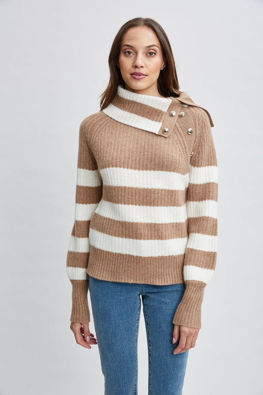 Women Cashmere Stripe Sweater  | Elie Tahari