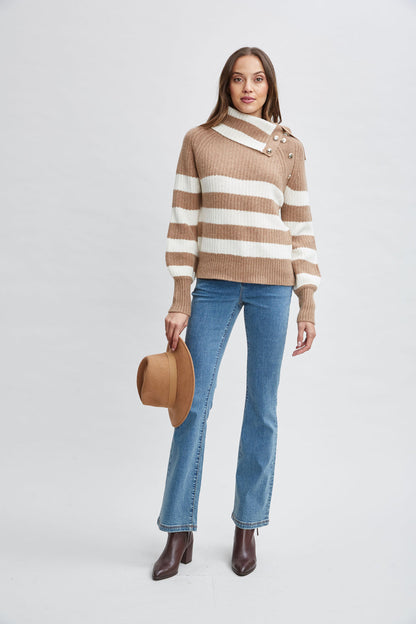 Women Cashmere Stripe Sweater  | Elie Tahari