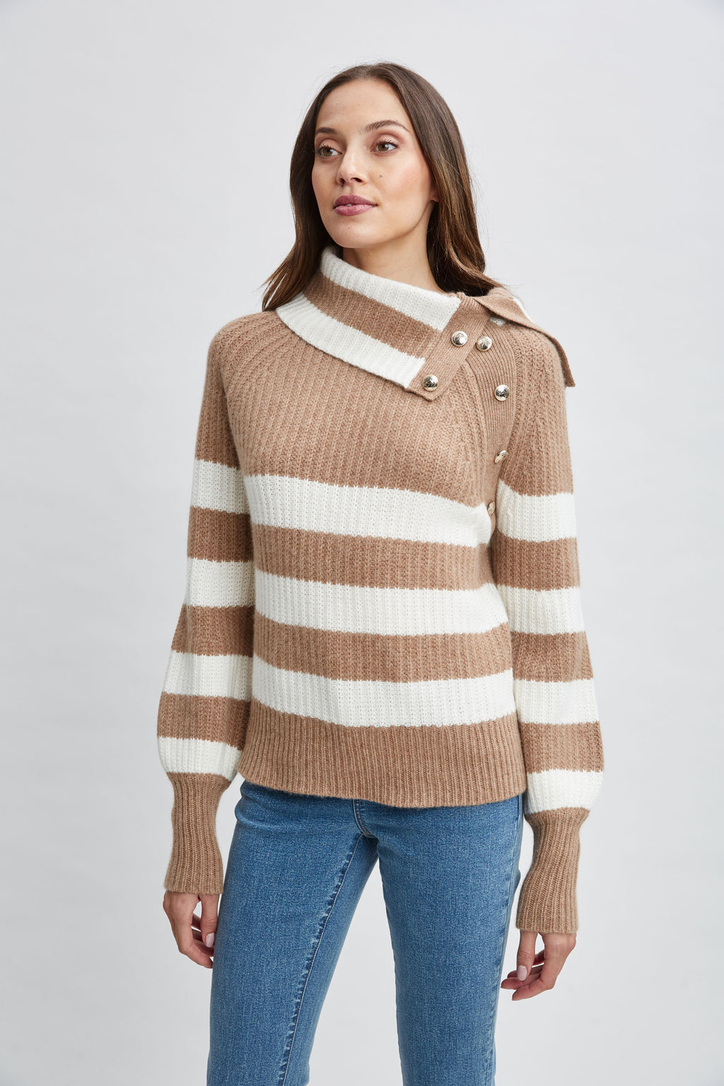 Women Cashmere Stripe Sweater  | Elie Tahari