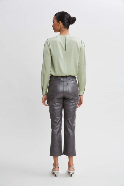 Women Silk Keyhole Shirt  | Elie Tahari